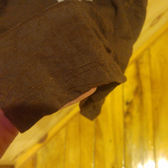 Women's Brown Graphic Tap Hoodie Shirt - Picture 8 of 9